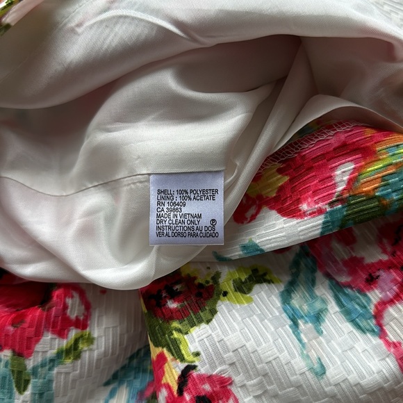 Tahari Arthur S. Levine Floral Sheath Dress White Pink Multicolor Women’s Size 4 - Picture 3 of 4